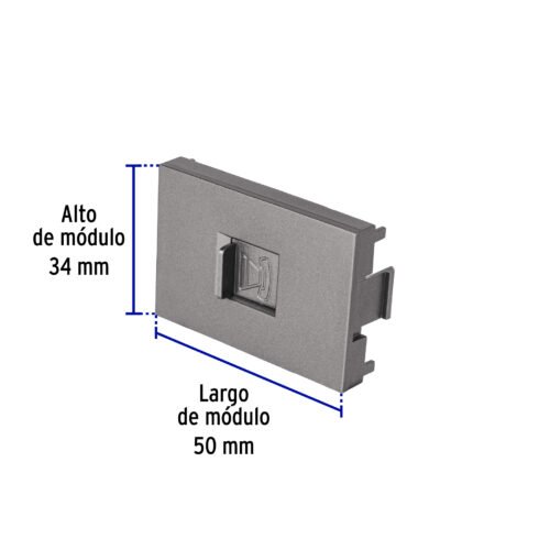 478312 47831 - Toma de teléfono acero inox de 1.5 módulos, línea Lisboa
