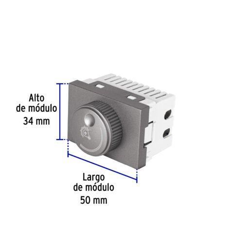 47833 - Dimmer giratorio acero inox de 1.5 módulos, línea Lisboa