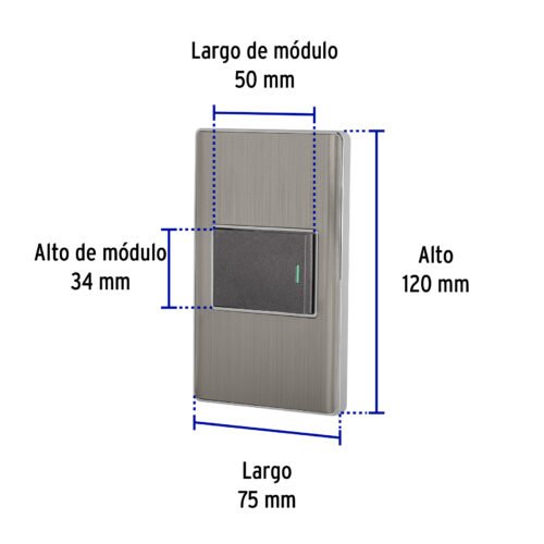 47838 - Placa armada acero inox 1 interruptor 1.5 módulos, Lisboa