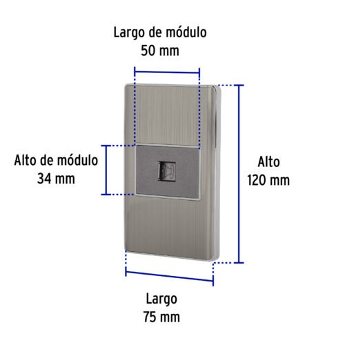 47844 - Placa armada acero inox 1 toma para teléfono 1.5 mód, Lisboa