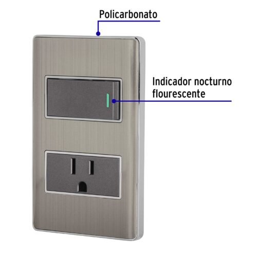 47845 - Placa armada acero interruptor y contacto 1 módulo, Lisboa