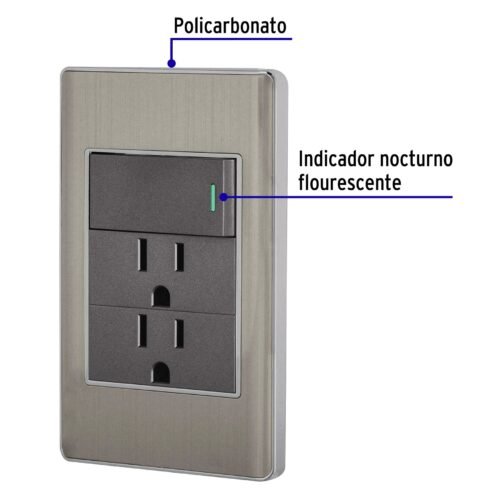 47848 - Placa armada acero interruptor y 2 contactos 1 mód, Lisboa