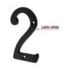 478551 47855 - Número 2 de latón sólido 4", negro, HERMEX