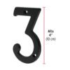 478562 47856 - Número 3 de latón sólido 4", negro, HERMEX