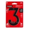 478563 47856 - Número 3 de latón sólido 4", negro, HERMEX