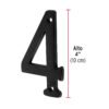 478572 47857 - Número 4 de latón sólido 4", negro, HERMEX