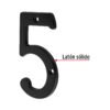 478581 47858 - Número 5 de latón sólido 4", negro, HERMEX