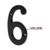 478591 47859 - Número 6 de latón sólido 4", negro, HERMEX