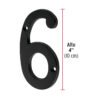 478592 47859 - Número 6 de latón sólido 4", negro, HERMEX