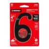 478593 47859 - Número 6 de latón sólido 4", negro, HERMEX