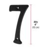 478602 47860 - Número 7 de latón sólido 4", negro, HERMEX