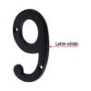 478621 47862 - Número 9 de latón sólido 4", negro, HERMEX