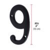 478622 47862 - Número 9 de latón sólido 4", negro, HERMEX