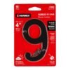 478623 47862 - Número 9 de latón sólido 4", negro, HERMEX