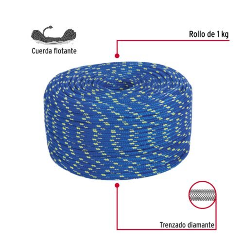 47864 - Piola de Polipropileno trenzada, multicolor, 5mm, 1 Kg