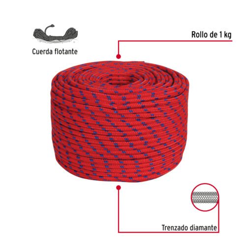 47865 - Piola de Polipropileno trenzada, multicolor, 6mm, 1 Kg