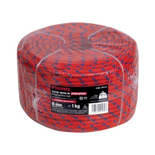 47865 - Piola de Polipropileno trenzada, multicolor, 6mm, 1 Kg