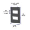478702 47870 - Placa negra de 2 ventanas 1 módulo, línea Lisboa, Volteck