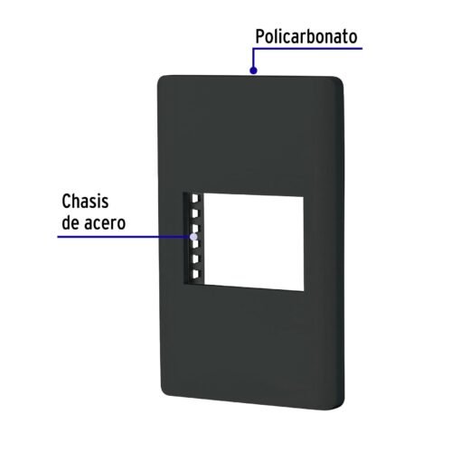 47871 - Placa negra de 1 ventana 1.5 módulos, línea Lisboa, Volteck