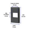 47871 - Placa negra de 1 ventana 1.5 módulos, línea Lisboa, Volteck