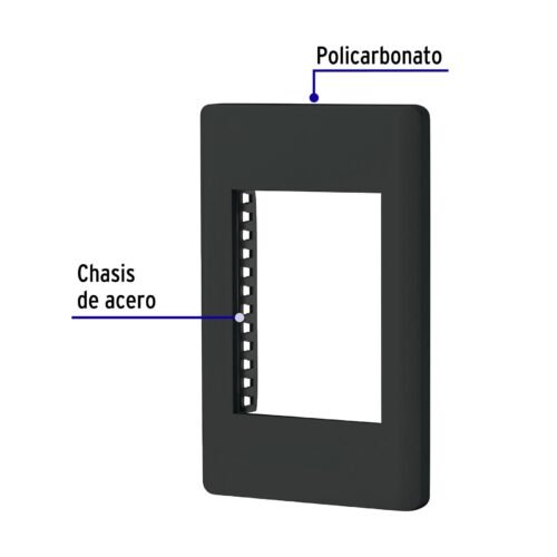 47872 - Placa negra de 1 ventana 3 módulos, línea Lisboa, Volteck