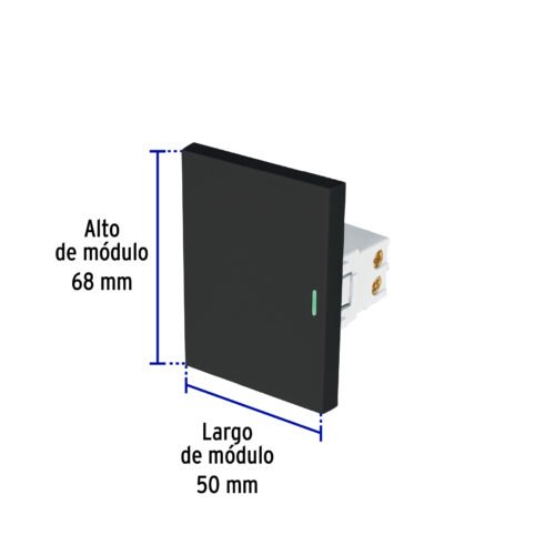 47878 - Interruptor de 3 vías negro de 3 módulos, línea Lisboa