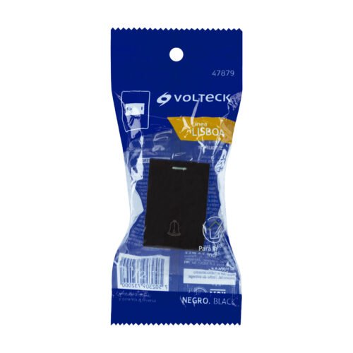 478793 47879 - Interruptor para timbre negro de 1.5 módulos, línea Lisboa