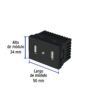 47882 - Toma con 2 puertos USB negro de 1.5 módulos, línea Lisboa