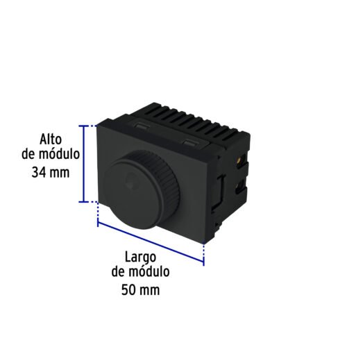 478862 47886 - Dimmer giratorio negro de 1.5 módulos, línea Lisboa, Volteck