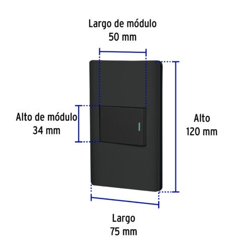 47892 - Placa armada negra 1 interruptor de 3 vías 1.5 mód, Lisboa