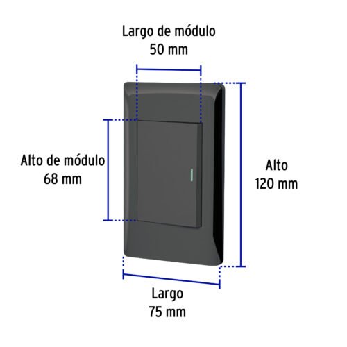 47895 - Placa armada negra 1 interruptor 3 módulos, Lisboa, Volteck