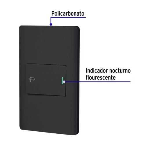 47896 - Placa armada negra 1 interruptor de timbre 1.5 mód, Lisboa
