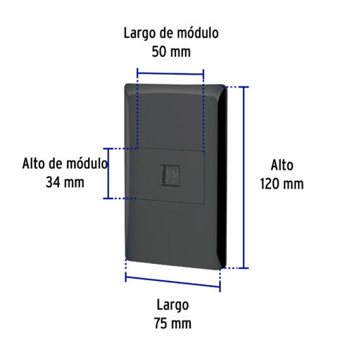 478972 47897 - Placa armada negra 1 toma para teléfono 1.5 mód, Lisboa