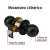 47909 - Cerradura pomo, negro, esfera, entrada, HERMEX