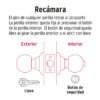 47910 - Cerradura pomo, negro, esfera, recámara, HERMEX