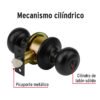 47912 - Cerradura pomo, negro, oval, entrada, HERMEX
