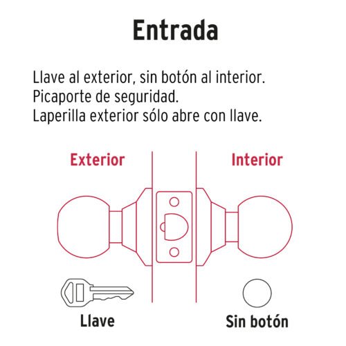 47912 - Cerradura pomo, negro, oval, entrada, HERMEX