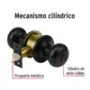 47914 - Cerradura pomo, negro, oval, baño, HERMEX