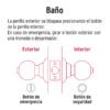 47914 - Cerradura pomo, negro, oval, baño, HERMEX