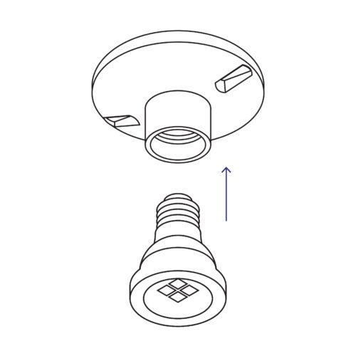 47915 - Portalámpara de porcelana, 4-1/2", redonda, a granel Volteck