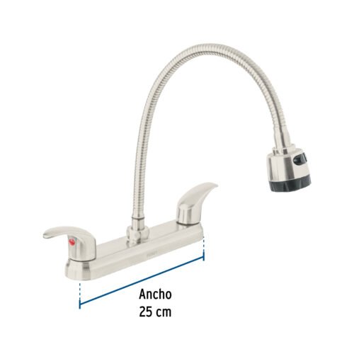 479163 47916 - Mezcladora 8" p/fregadero, flexible, palanca, satín, Aqua