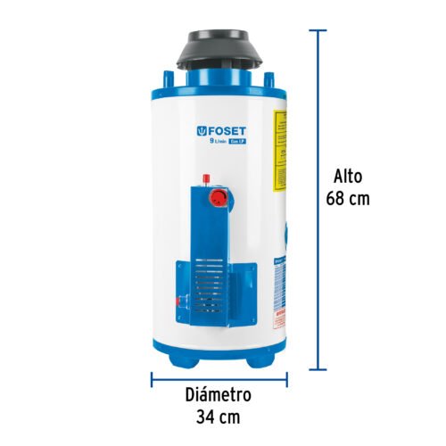 479222 47922 - Calentador de paso, rápida recup, 9L, 2 serv, gas LP, Foset