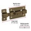 47926 - Pasador de barra plana 3", latón antiguo, HERMEX