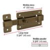 47927 - Pasador de barra plana 4", latón antiguo, HERMEX