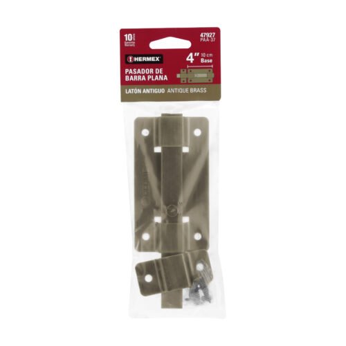 47927 - Pasador de barra plana 4", latón antiguo, HERMEX