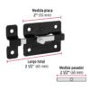 479282 47928 - Pasador de barra plana 2", negro, HERMEX