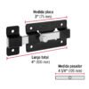 47929 - Pasador de barra plana 3", negro, HERMEX