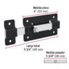 47930 - Pasador de barra plana 4", negro, HERMEX