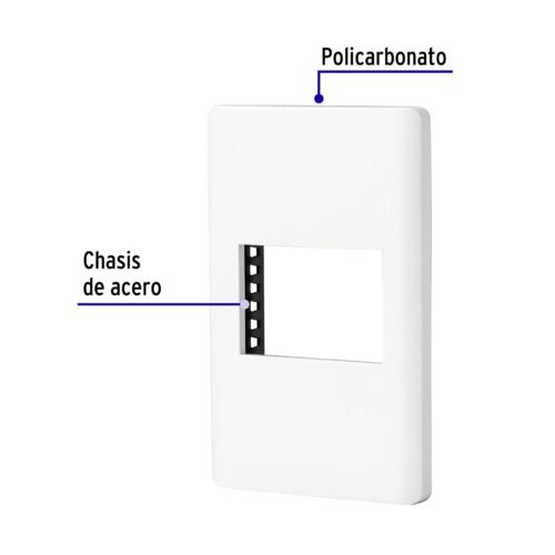 47938 - Placa blanca de 1 ventana 1.5 módulos, línea Lisboa, Volteck