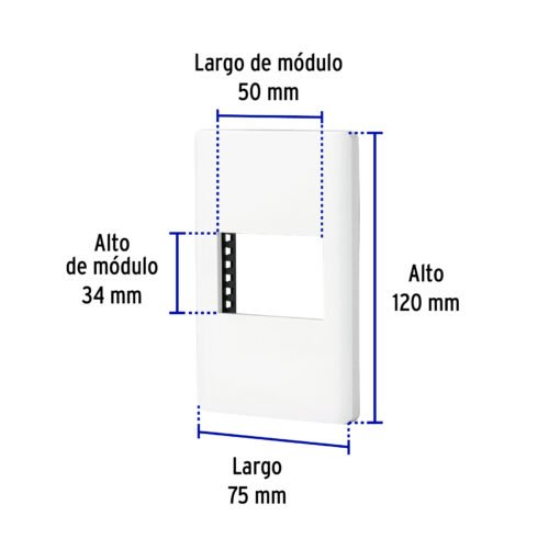 47938 - Placa blanca de 1 ventana 1.5 módulos, línea Lisboa, Volteck